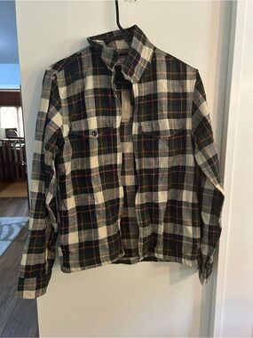 Men's Green Plaid Lightweight Shirt Jacket